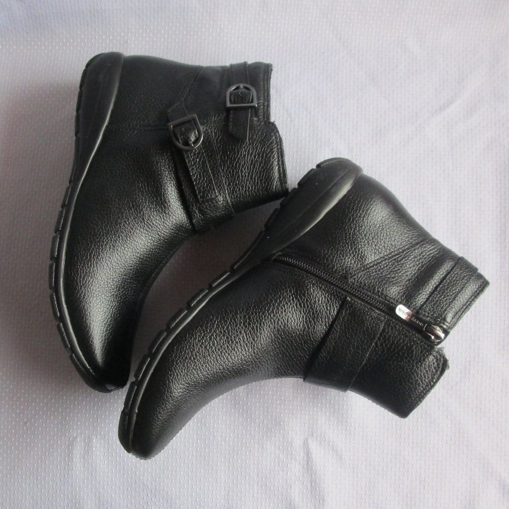 💫 SOLD - EASY SPIRIT AURELIA AUTHENTIC LEATHER BLACK ANKLE BOOTS - SIZE 7 - Picture 6 of 15